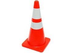 CONE SINALIZ. PVC LARANJA/BRANCO 75CM - KTELI