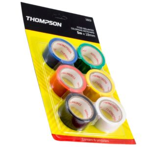 JOGO FITA ISOLANTE CORES SORTIDAS 5M X 19MM - THOMPSON